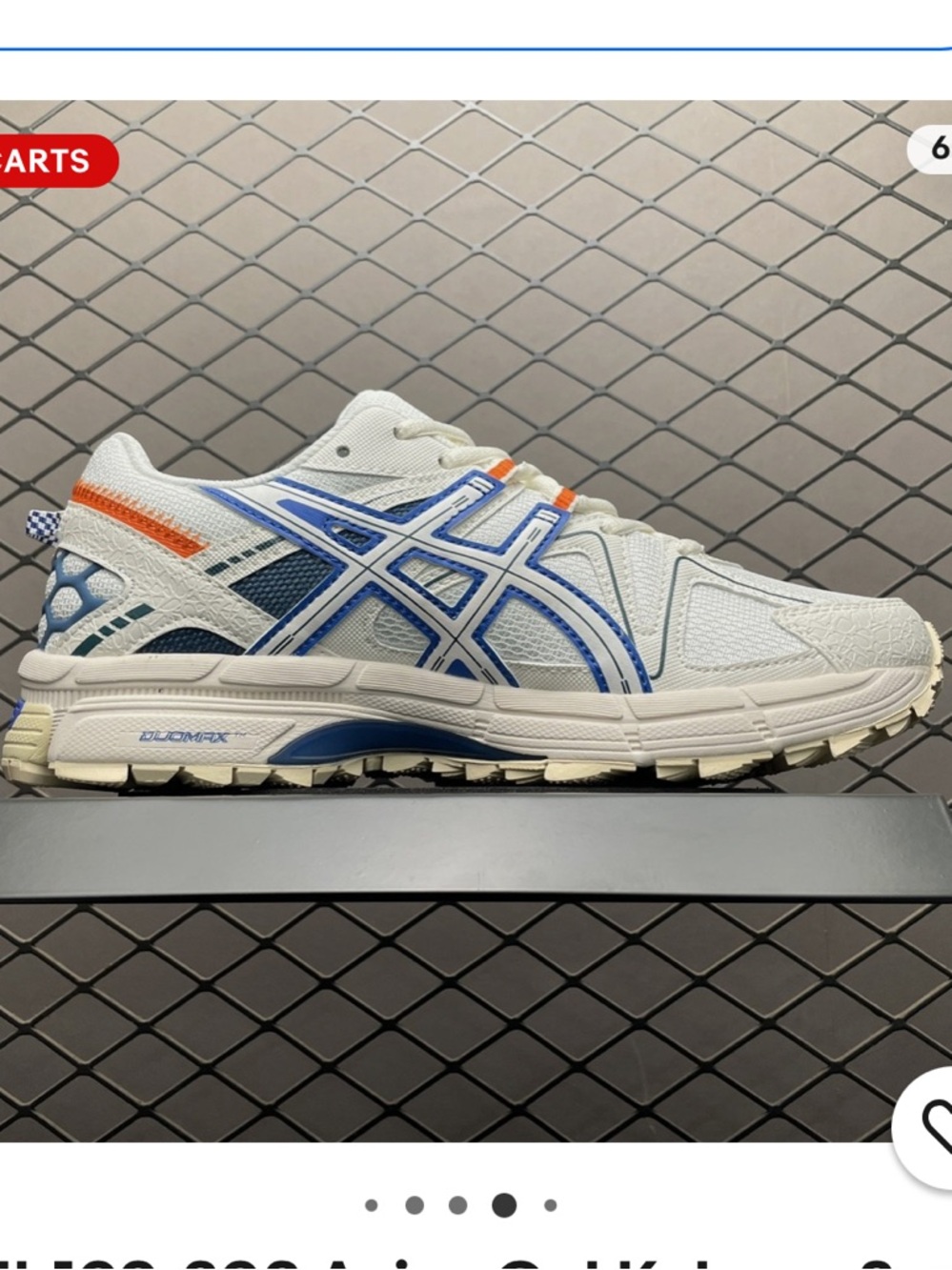 Asics Women’s Gel-Kahana 8 Glacier Grey Grand Shark with Blue & Orange Accents